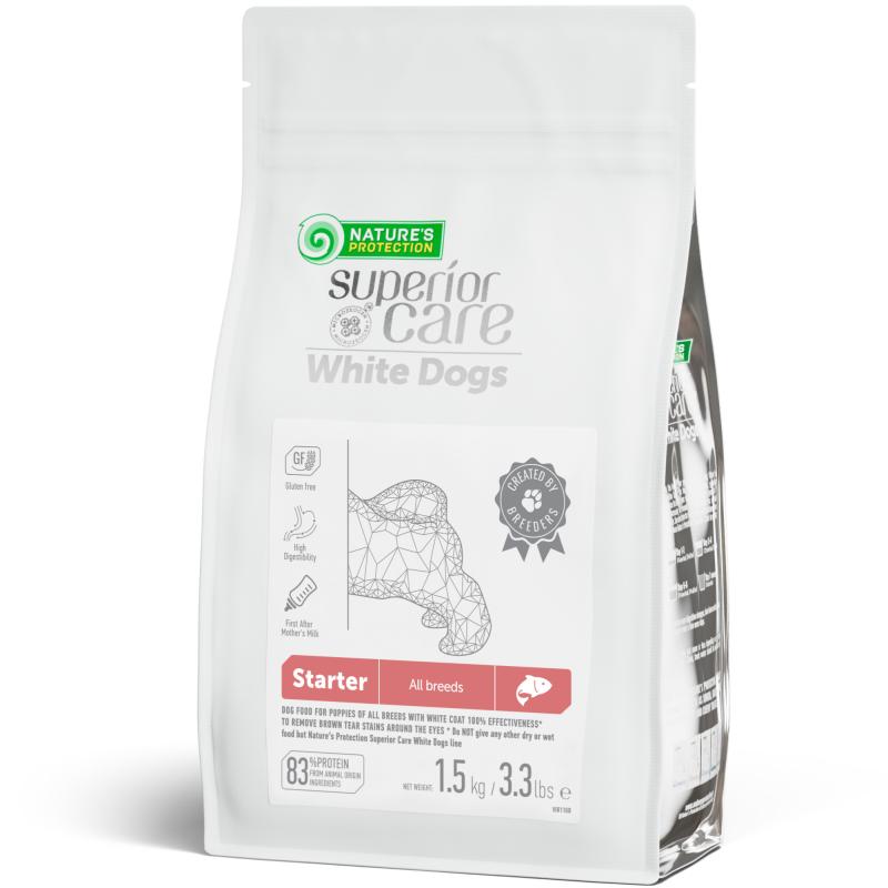 Nature's Protection Superior Care White Dogs Grain Free Salmon Starter All Breeds Dog Dry Food