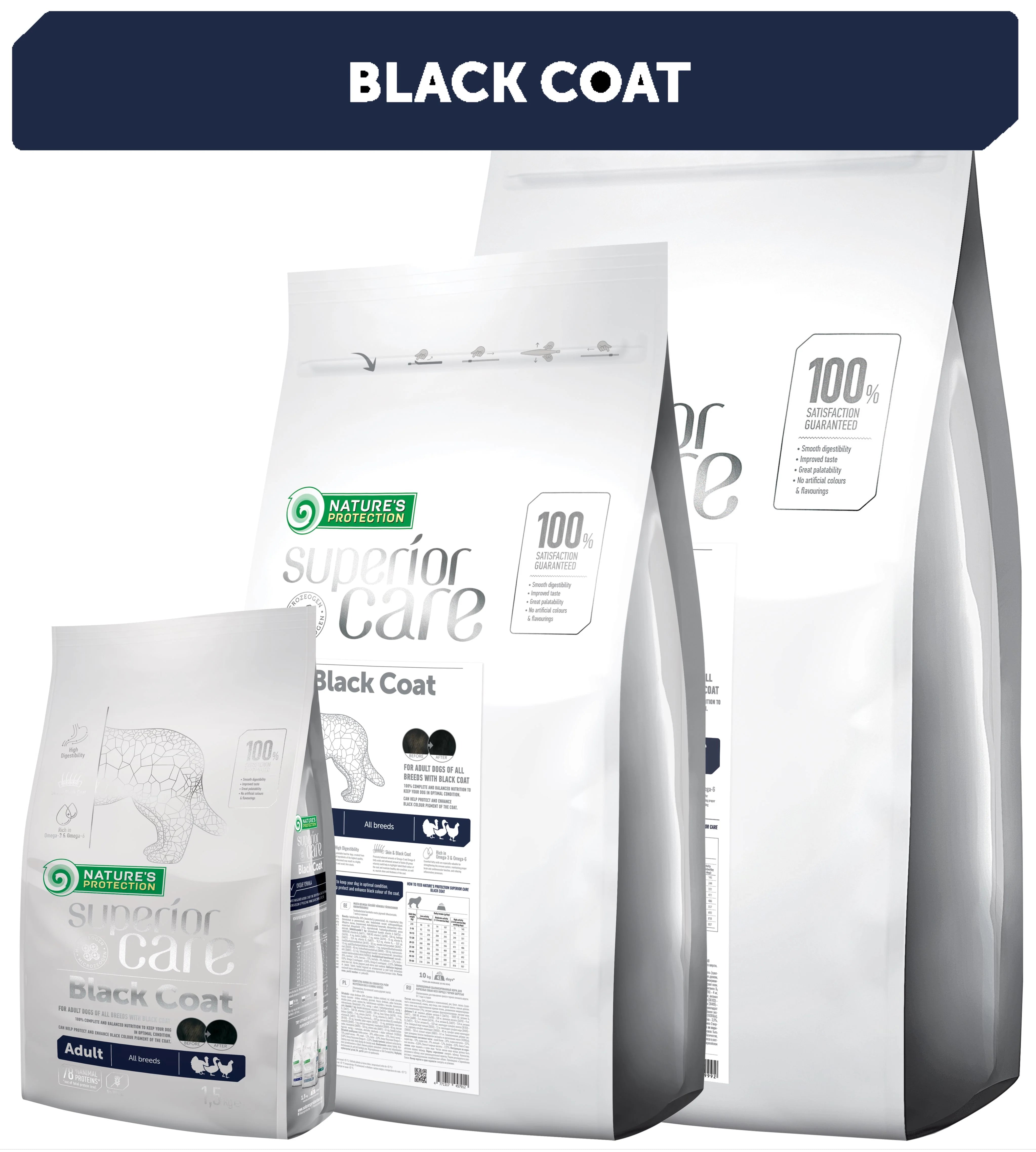 Nature’s Protection Dark Coat Poultry Adult All breed Dog Dry Food