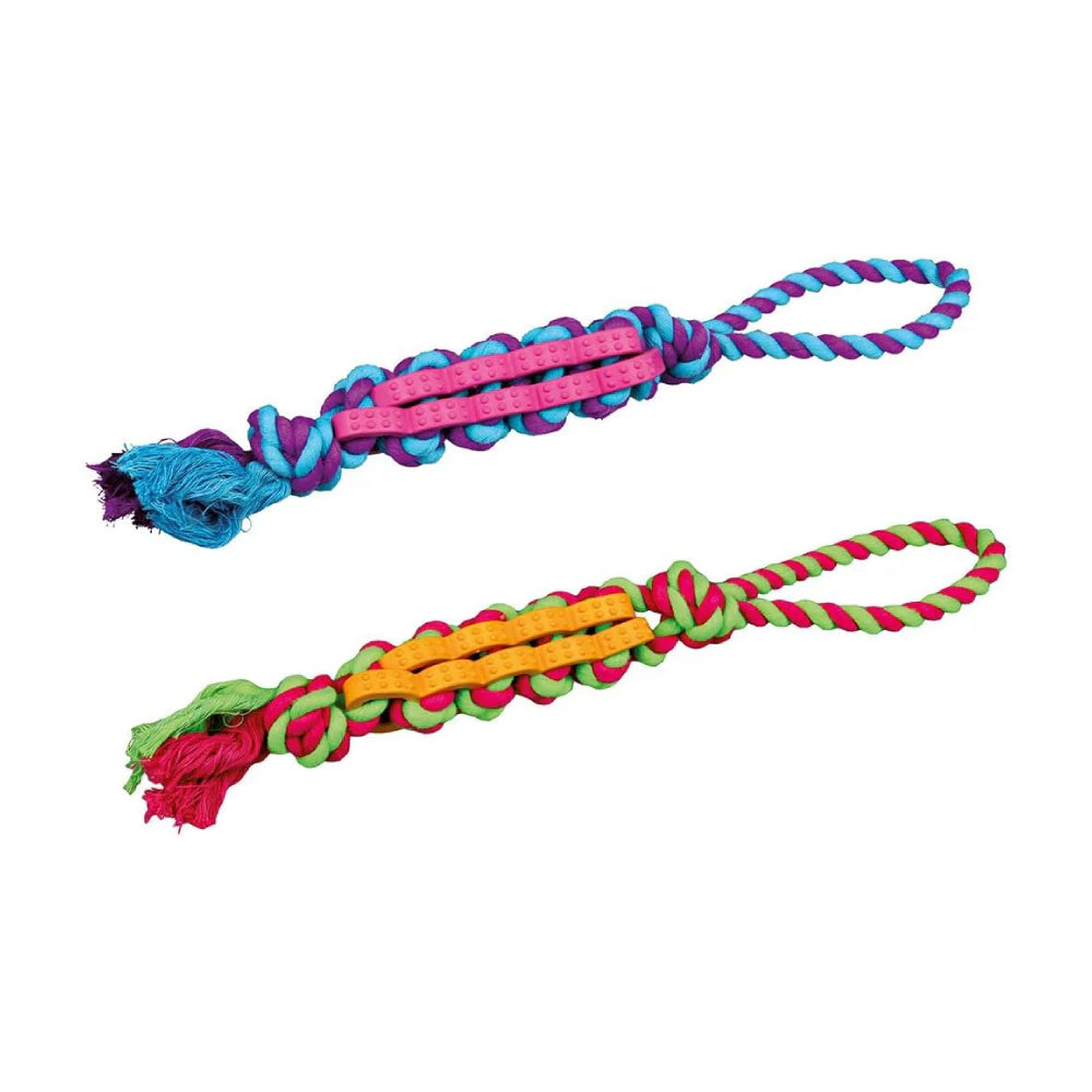 Trixie-Twisted stick on a rope natural rubber Toy for Pets