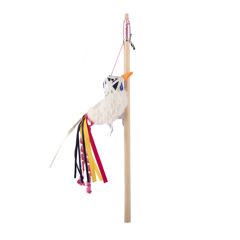 Fofos Blocky Meow Bird Wand Cat Toy