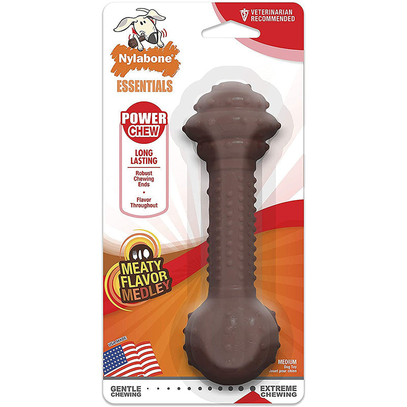 Nylabone Medley Flavour Barbell Dog Chew Toy