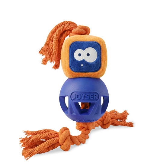 Joyser Cage Ball Rubber Ball With Robot Yellow Dog Toy