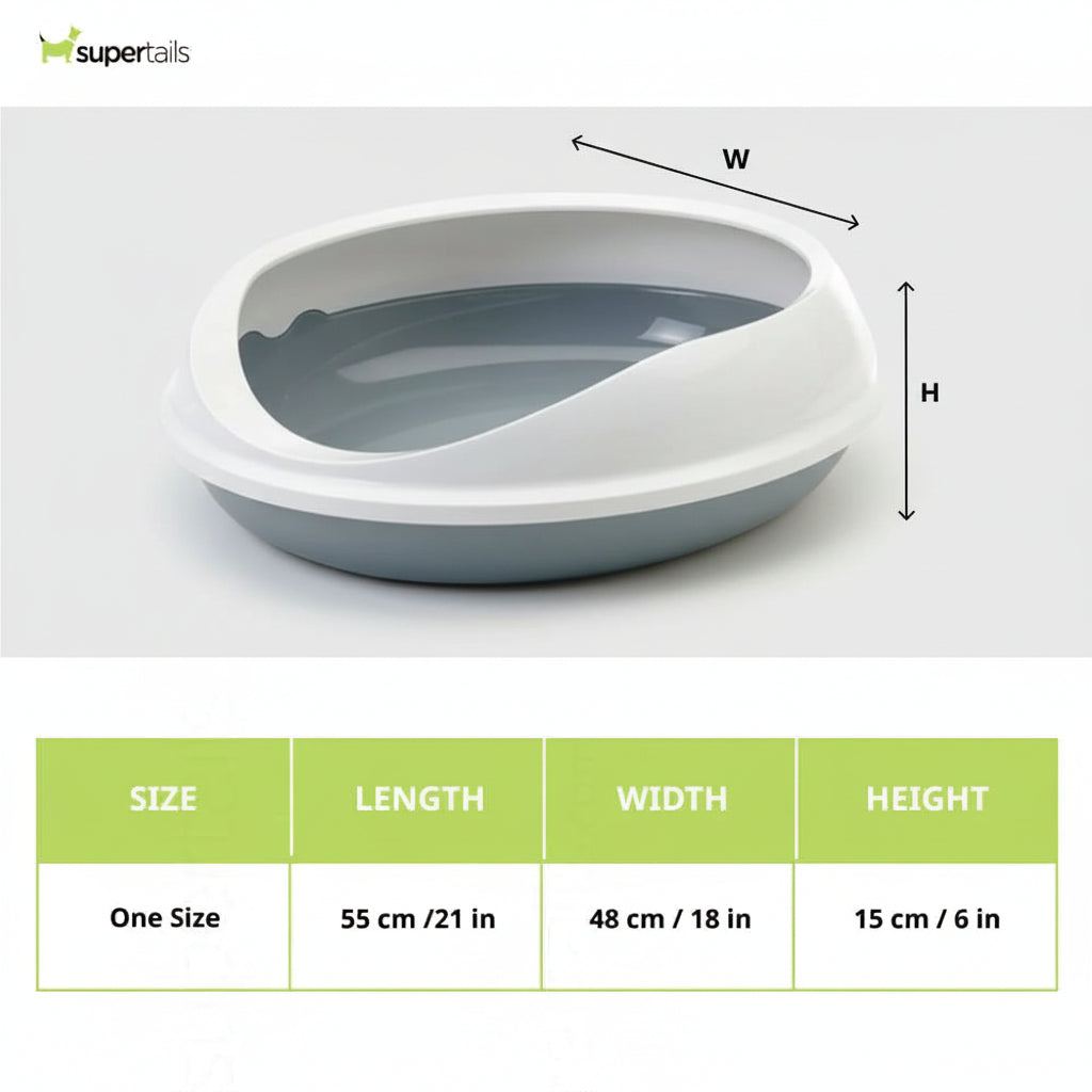 Savic Figaro Oval Litter Tray with Rim for Cats