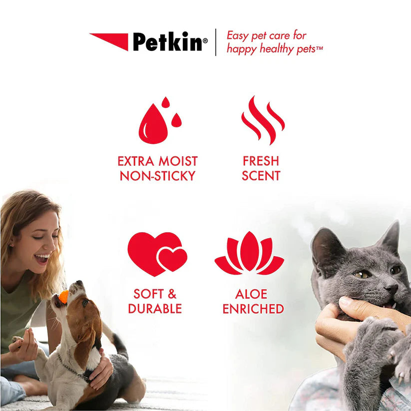 Petkin- Travel Pack Pet Wipes Germ Removal (100 pcs)