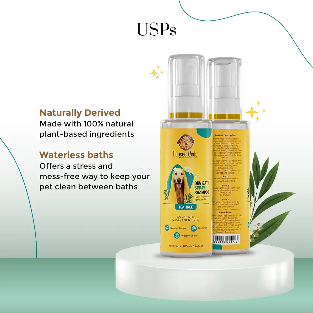 Dogsee Veda Dry Bath Spray Dogs Shampoo