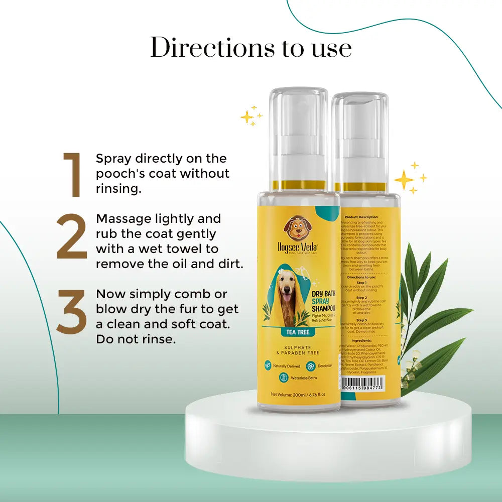 Dogsee Veda Dry Bath Spray Dogs Shampoo