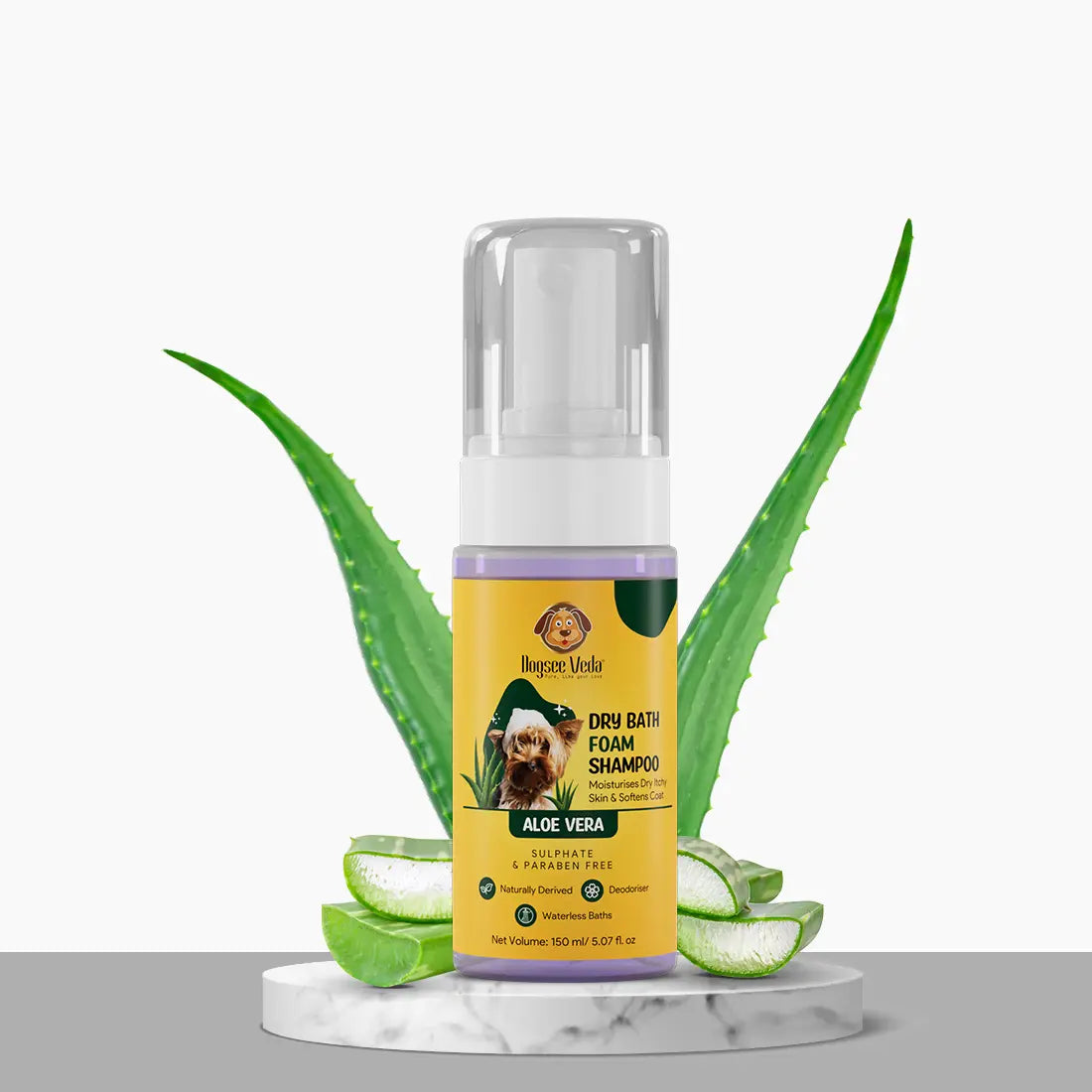 Dogsee Veda Dry Bath Foam Aloe Vera Dog Shampoo