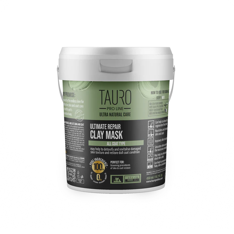 Tauro Pro Line - Ultra Natural Care Ultimate Repair Clay Mask for Dogs and Cats  Skin and Coat