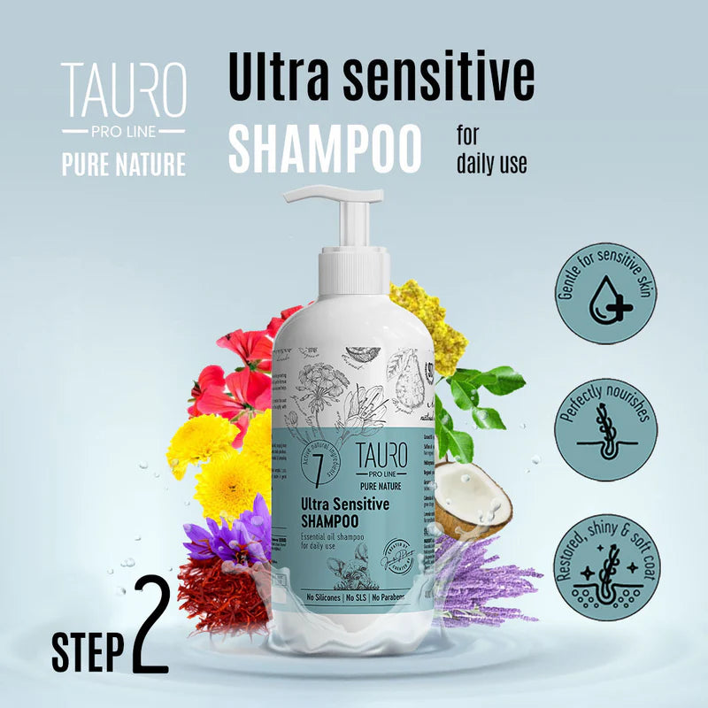 Tauro Pro Line - Pure Nature Ultra Sensitive Coat Shampoo for Dogs and Cats with Sensitive Skin