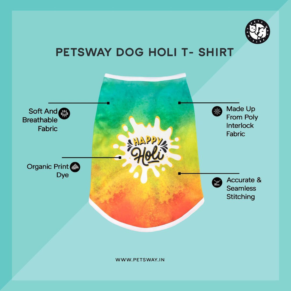 Pets Way Tie & Dye Holi T-Shirt for Dogs