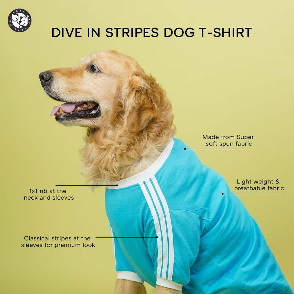 Pets Way Dive In Stripes Blush T-Shirt for Dogs