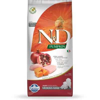 N&D Pumpkin Chicken and Pomegranate Medium & Maxi Puppy Dry Food