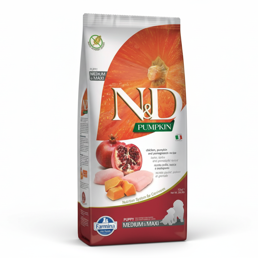 N&D Pumpkin Chicken and Pomegranate Medium & Maxi Puppy Dry Food