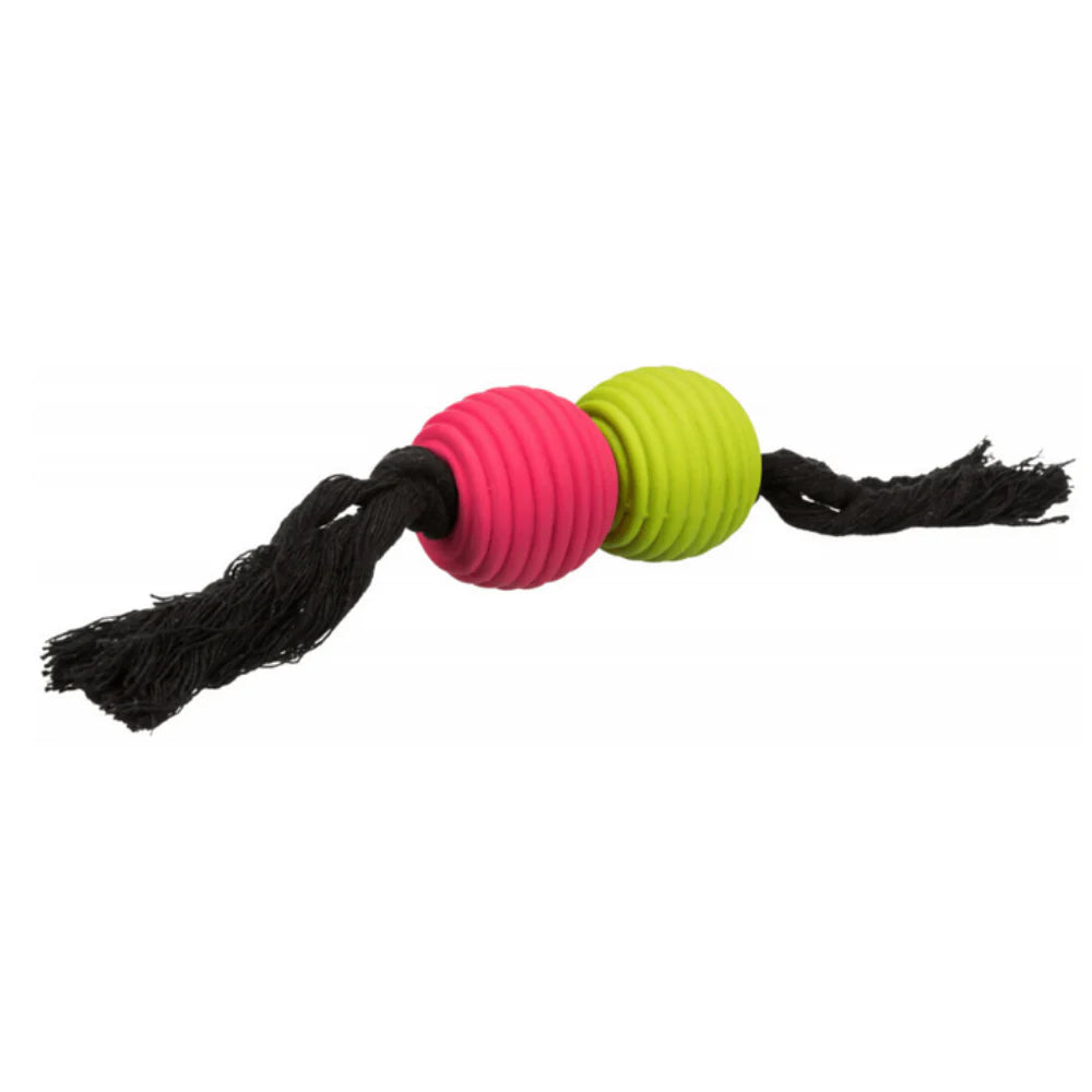 Trixie-Playing Rope with Ball Latex/Cotton Soundless Toy for Dogs