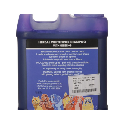 Plush puppy Herbal Whitening Dogs Shampoo with Ginseng
