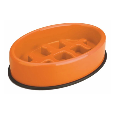 M-Pets - Fishbone Slow Feed Bowl Anti Scoff &Anti Slip Oval Bowl