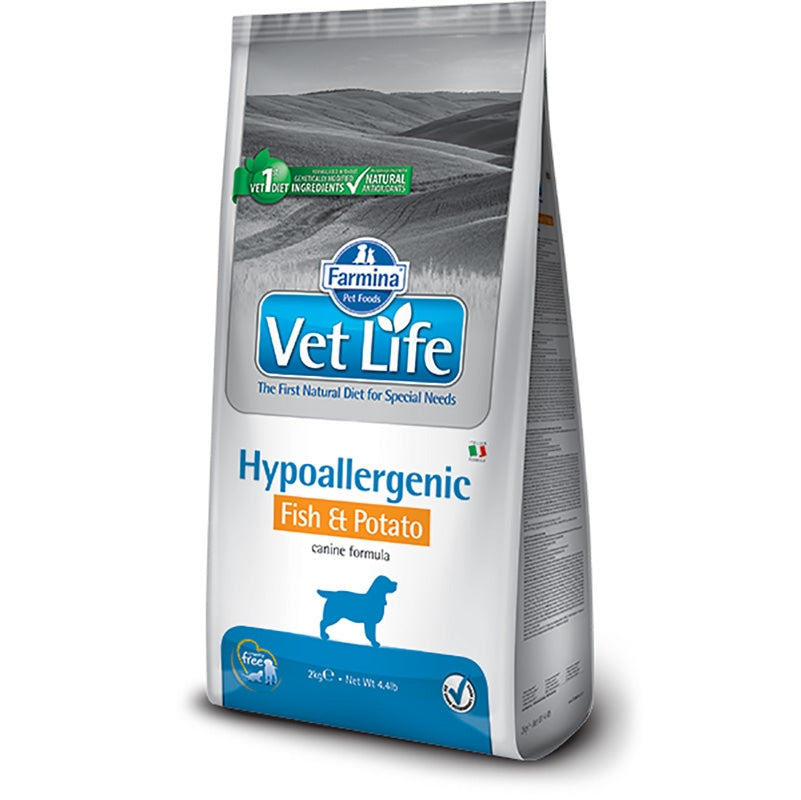 Vetlife- Hypoallergenic Fish and Potato Dog Dry Food Can