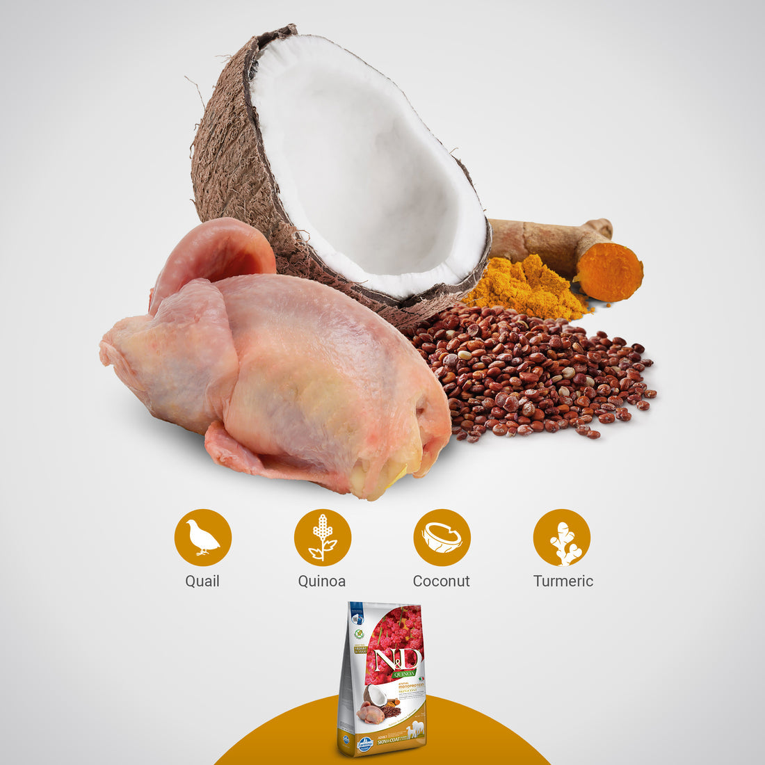 N&D Quinoa Quail Medium & Maxi Breed Adult Dry Dog Food