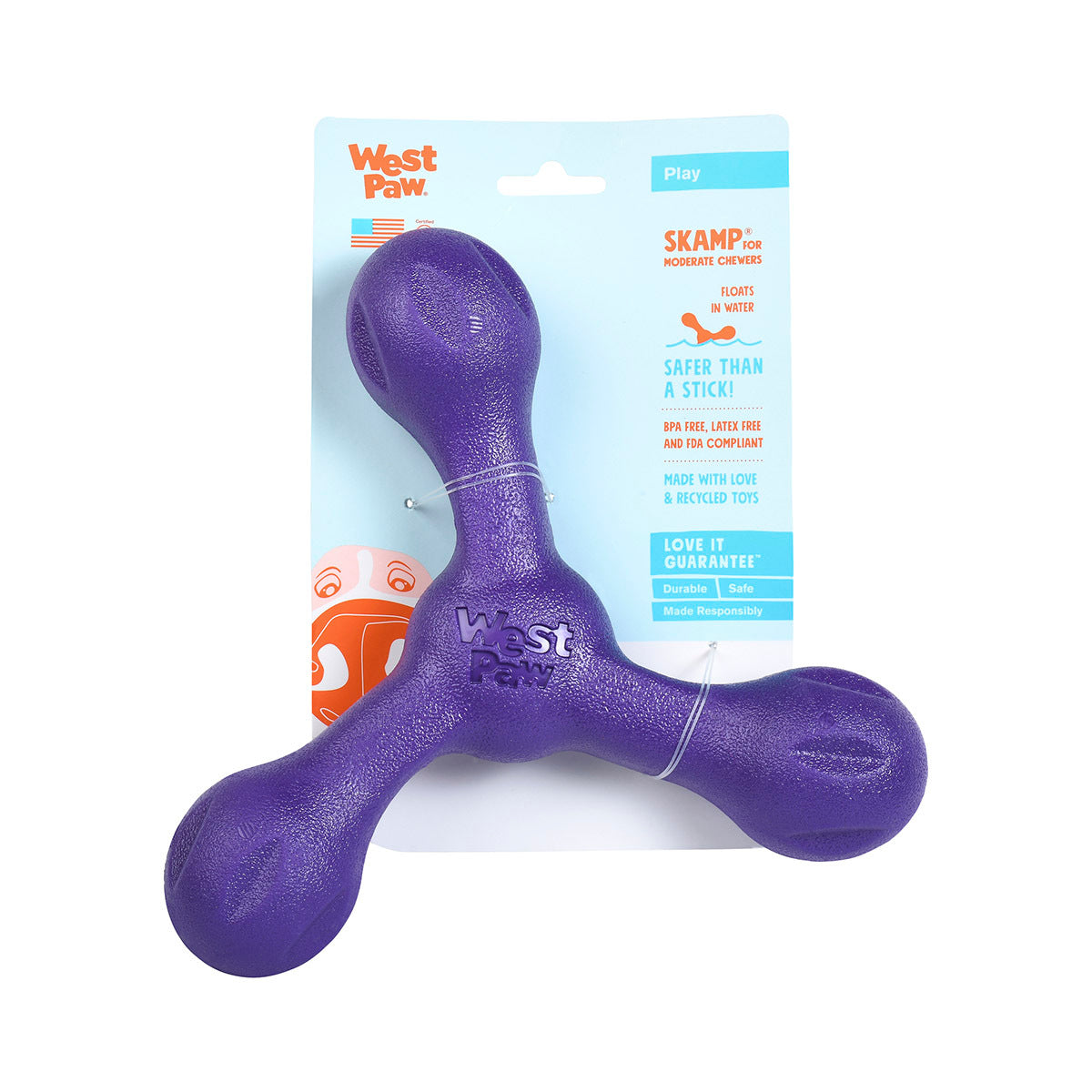 West Paw Zogoflex Echo Skamp Fetch Standard Dog Toys