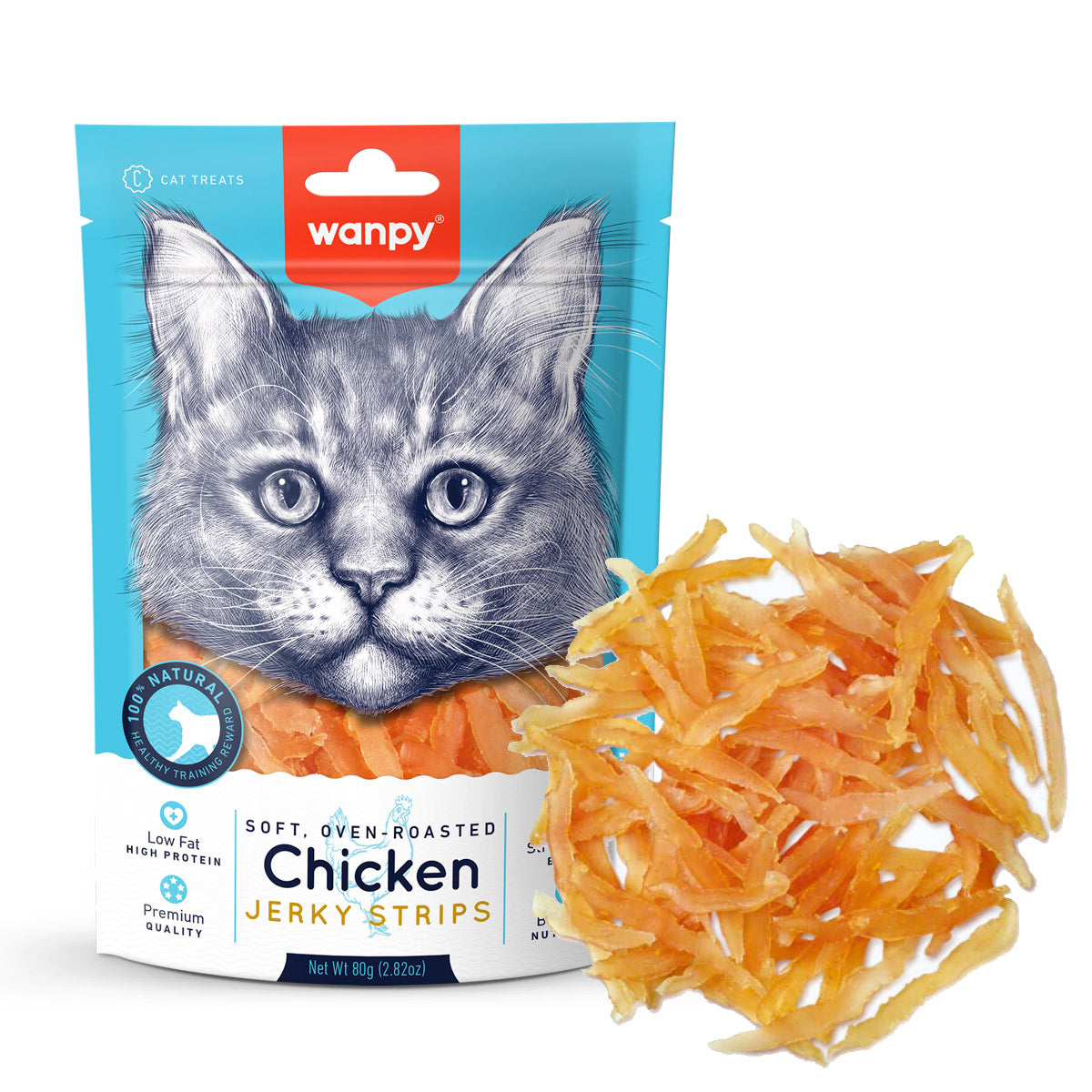 Wanpy Soft Jerky Strips Treats for Cats
