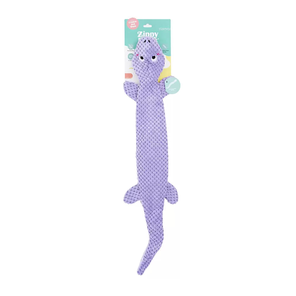 Zippy Paws Rope Reptilez Purple Lizard for Dogs