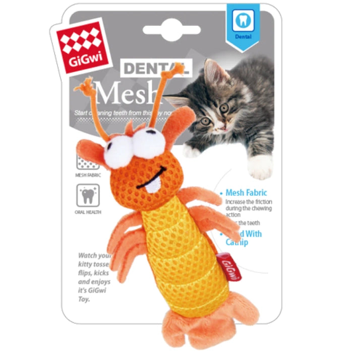 GiGwi - Dental Mesh Shrimp Toy for Cats (Orange)