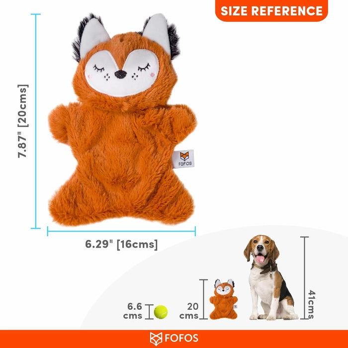 Fofos-Glove Fox Multi Squeaky Plush Dog Toy