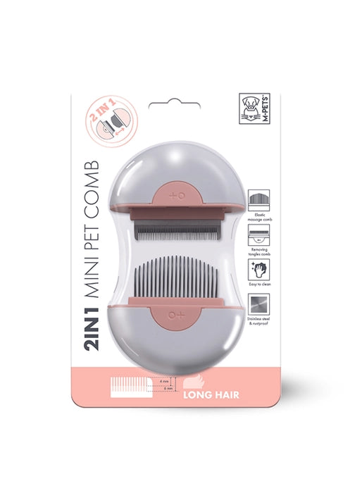 M-Pets 2-in-1 Mini Pet Comb for Hair