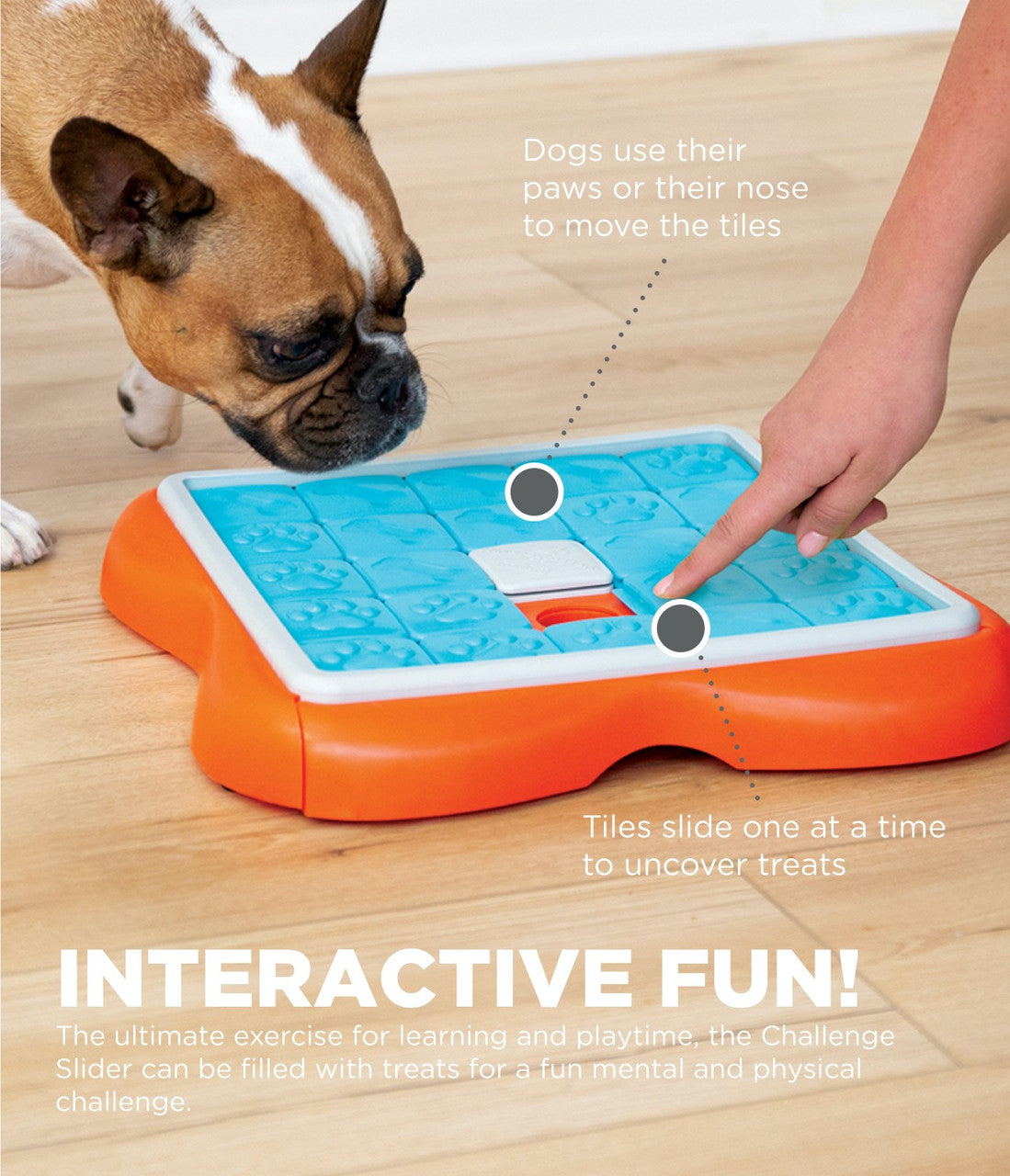 Outward Hound - Nina Ottosson Challenge Slider Interactive Treat Puzzle Toy, 37 Cm X 37 Cm New