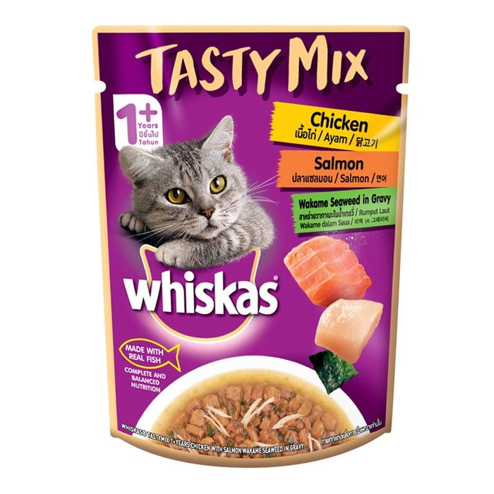 Whiskas-Chicken with Salmon Wakame Seaweed Tasty Mix Gravy for Cats