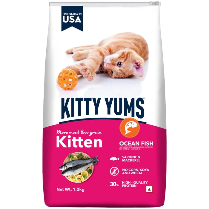 Kitty Yums- Kitten (1-12 Months) Dry Cat Food Ocean Fish