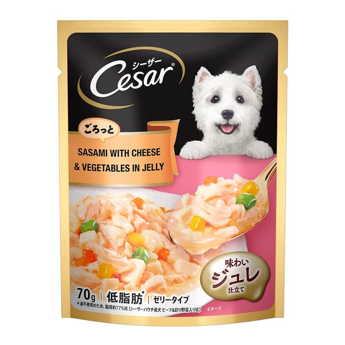 Cesar- Adult Wet Dog Food Sasami with Cheese & Vegetables in Jelly