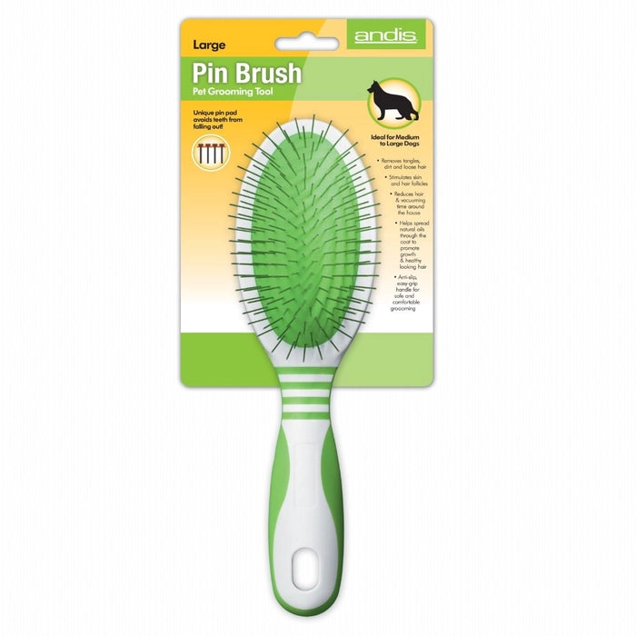 Andis- Large Pin Brush White and Lime Green