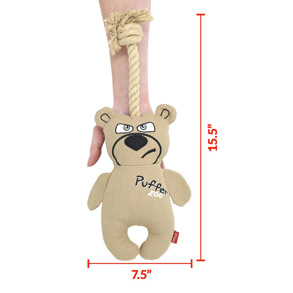 Gigwi  Puffer Zoo Bear Canvas Fabric With Rope 