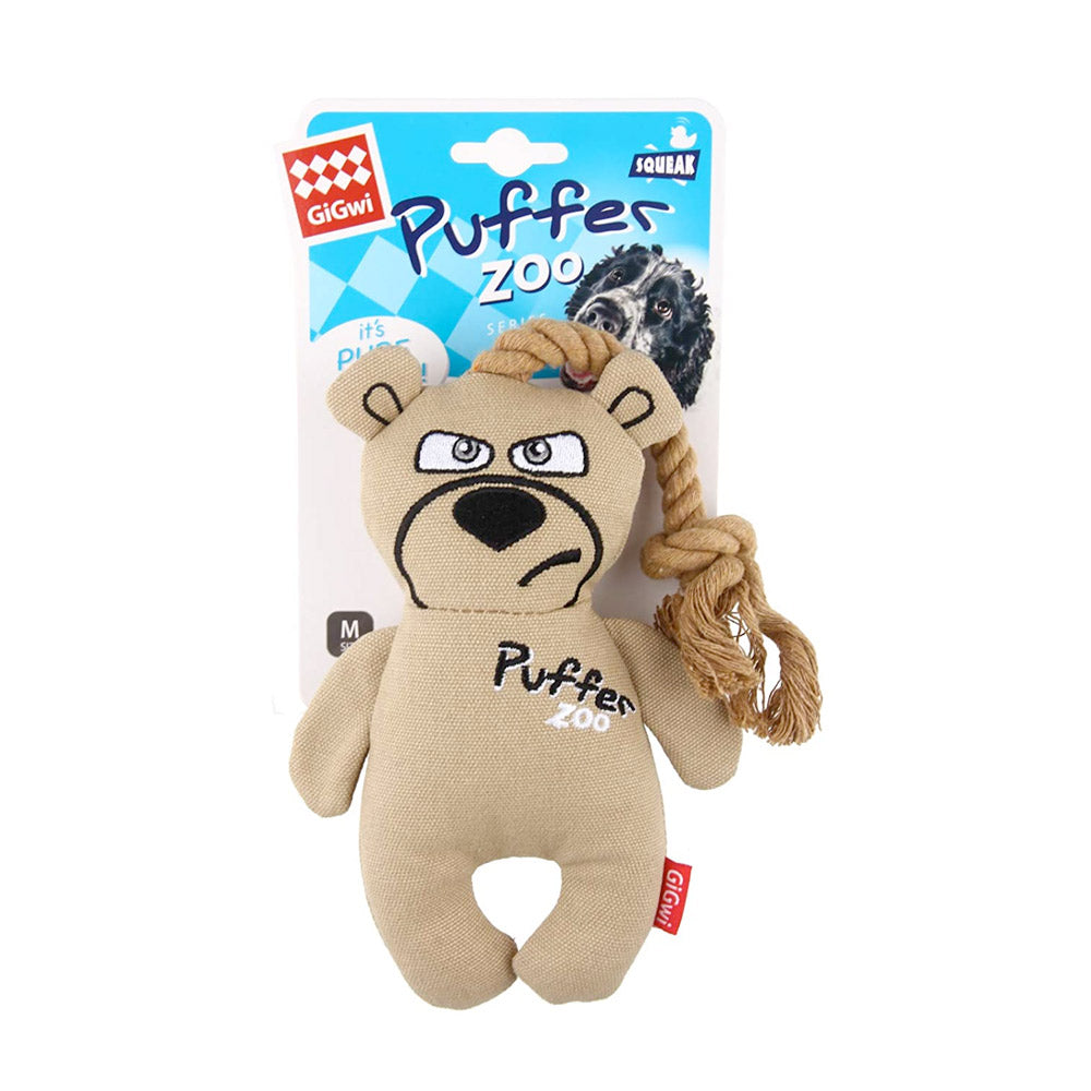 Gigwi  Puffer Zoo Bear Canvas Fabric With Rope 