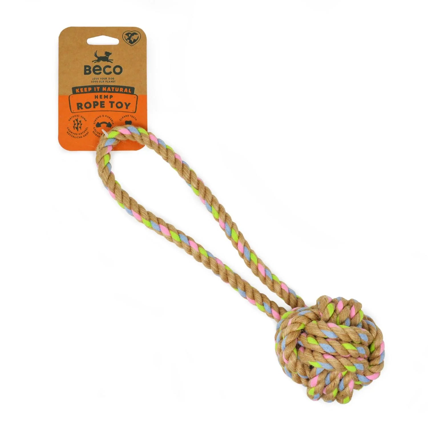 Beco Hemp Rope Ball on Loop for Puppies and Adult