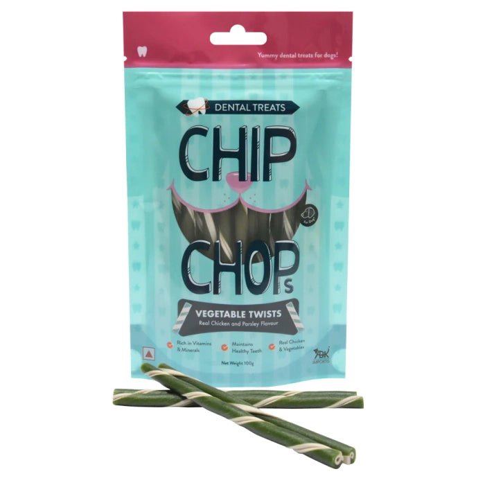 Chip Chops - Vegetable Twists Real Chicken and Parsley Flavoured Dog Treats