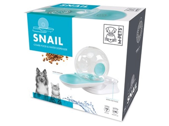 M-Pets Snail Combi Food & Water Dispenser for Dogs and Cats