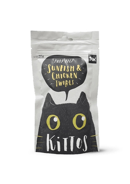 Kittos- Sunfish & Chicken Twirls Cat Treats 35Gm