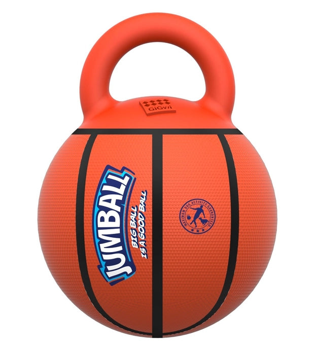 Gigwi- Basket Ball with Rubber Handle Jumball Orange for Dogs