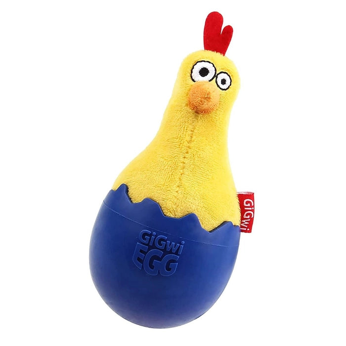 Gigwi-Egg Wobble Fun Cock Tpr & Plush Combination Dog Toy