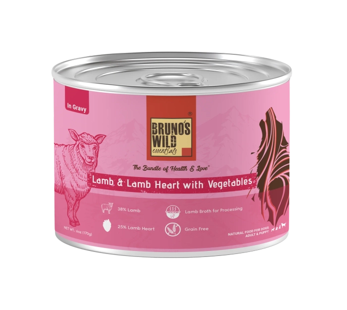 Bruno's Wild- Essentials Lamb & Lamb Heart In Gravy Wet Dog Food