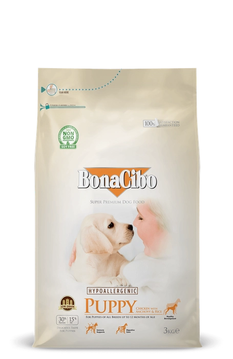 Bonacibo - Puppy Food with Chicken for Puppies of All Breeds up to 12 Months of Age