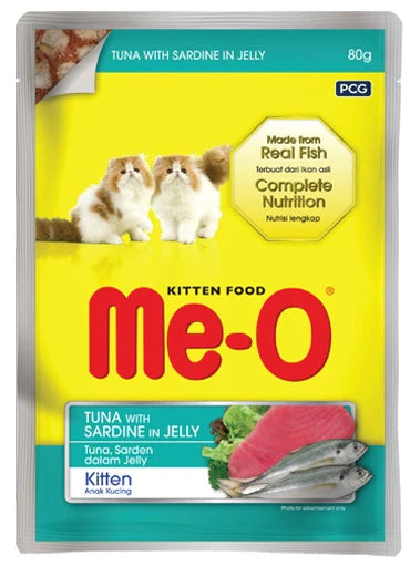 Me-O Pouch Kitten Tuna & Sardine in Jelly