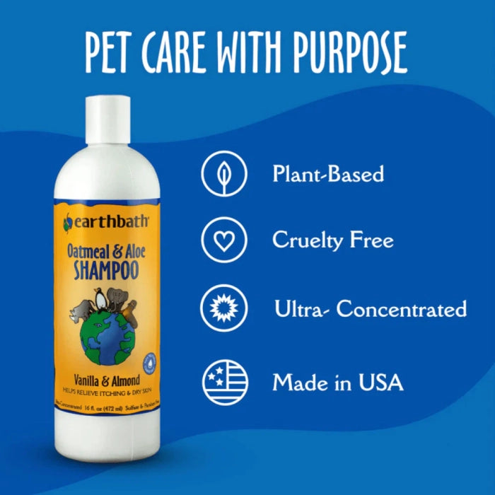 EarthBath- Oatmeal & Aloe Shampoo Vanilla & Almond for Dogs and Cats