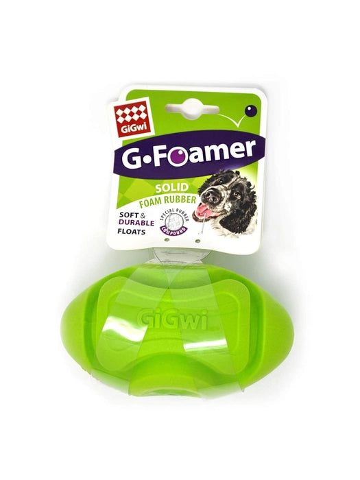 Gigwi- Foamer TPR Rugby Dog Toy Green