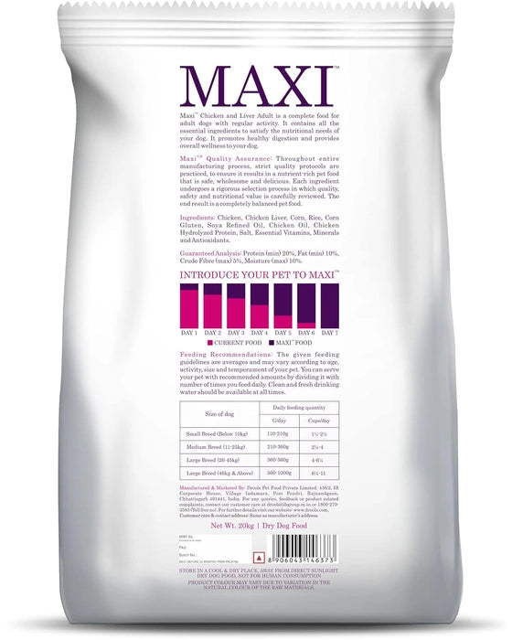 Maxi- Adult Dry Dog Food with Chicken and Liver