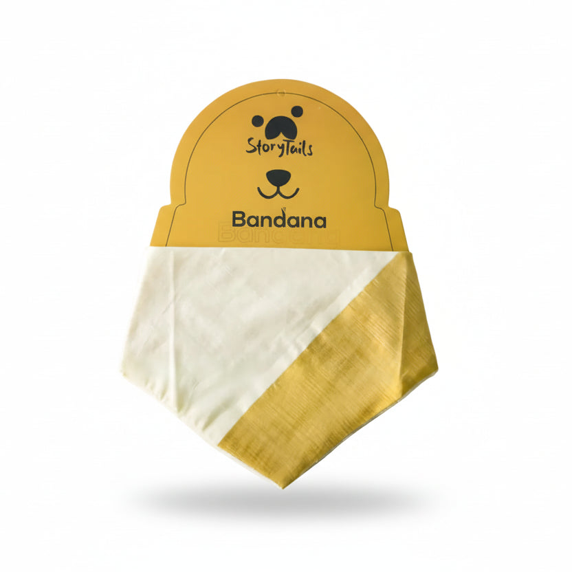 Story Tails Onam Special Kasavu Bandanas for Dogs