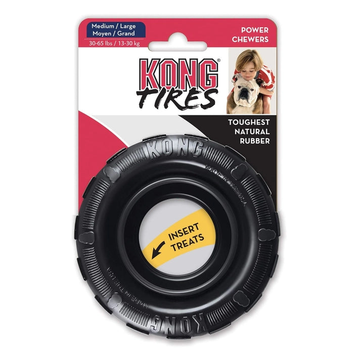 Kong - Tires  Durable Rubber Chew Toy and Treat Dispenser for Power Chewers for Medium Large Dogs