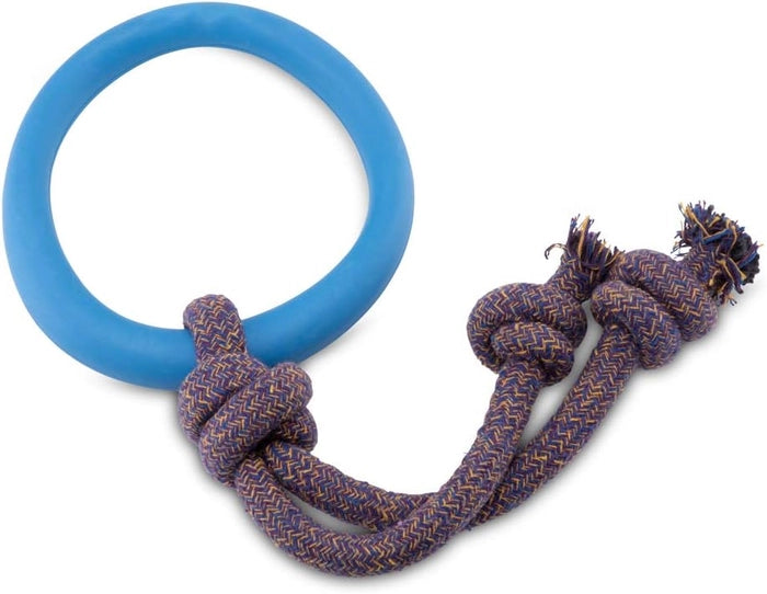 Beco- Rubber Hoop on Rope Dog Toy